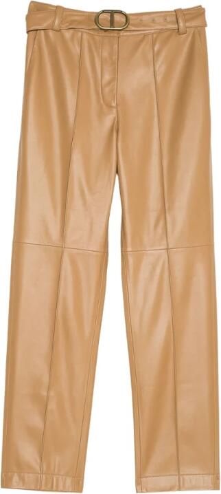 Twinset Straight Leg Pants Brown Dames