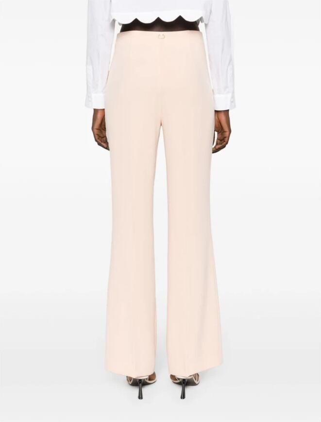 Twinset Hoge Taille Roze Broek Wijde Pijpen Pink Dames - Foto 4