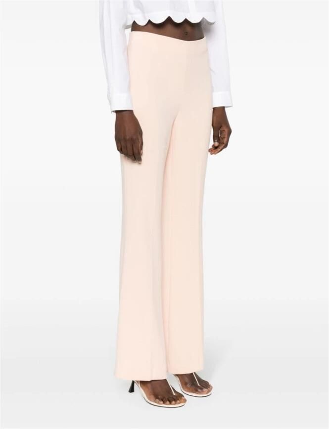 Twinset Hoge Taille Roze Broek Wijde Pijpen Pink Dames - Foto 2