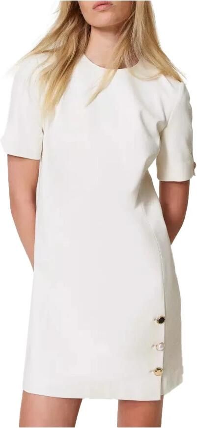 Twinset Viscose jurk met elegante stijl Beige Dames - Foto 6