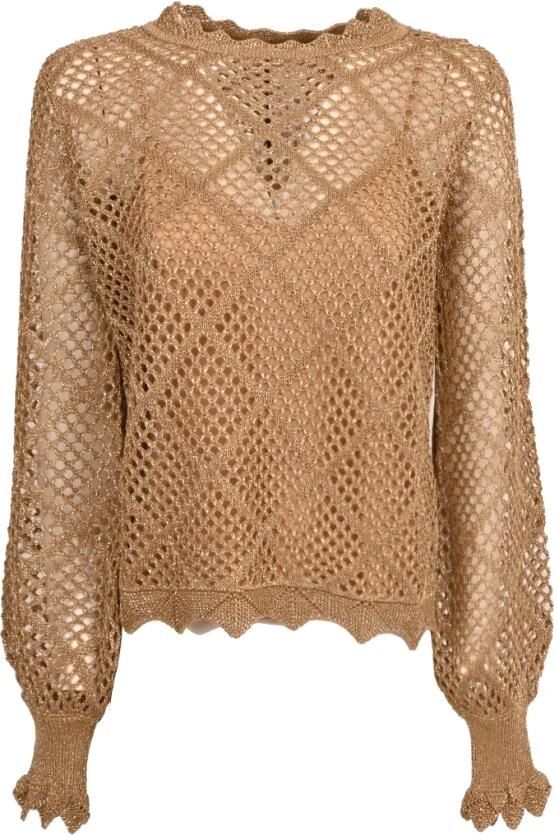 Twinset Gouden Longsleeve Stijlvolle Top Yellow Dames