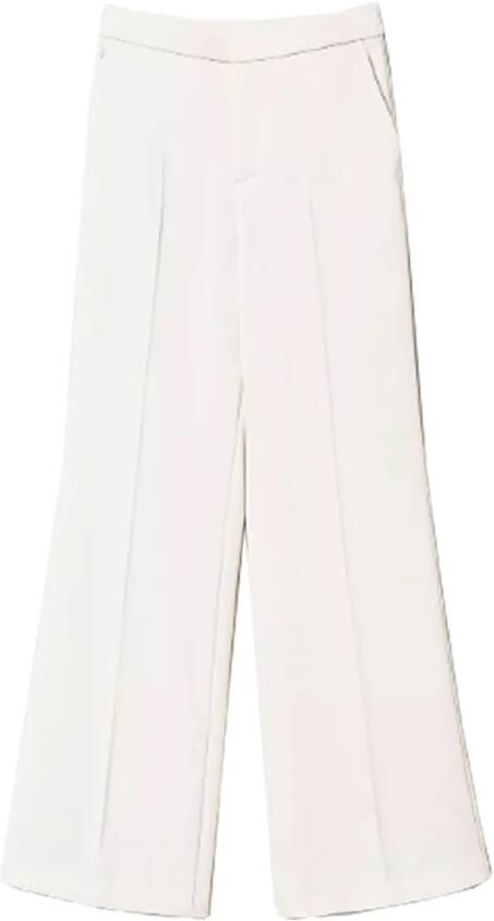Twinset Wijde Pijp Viscose Broek White Dames - Foto 3