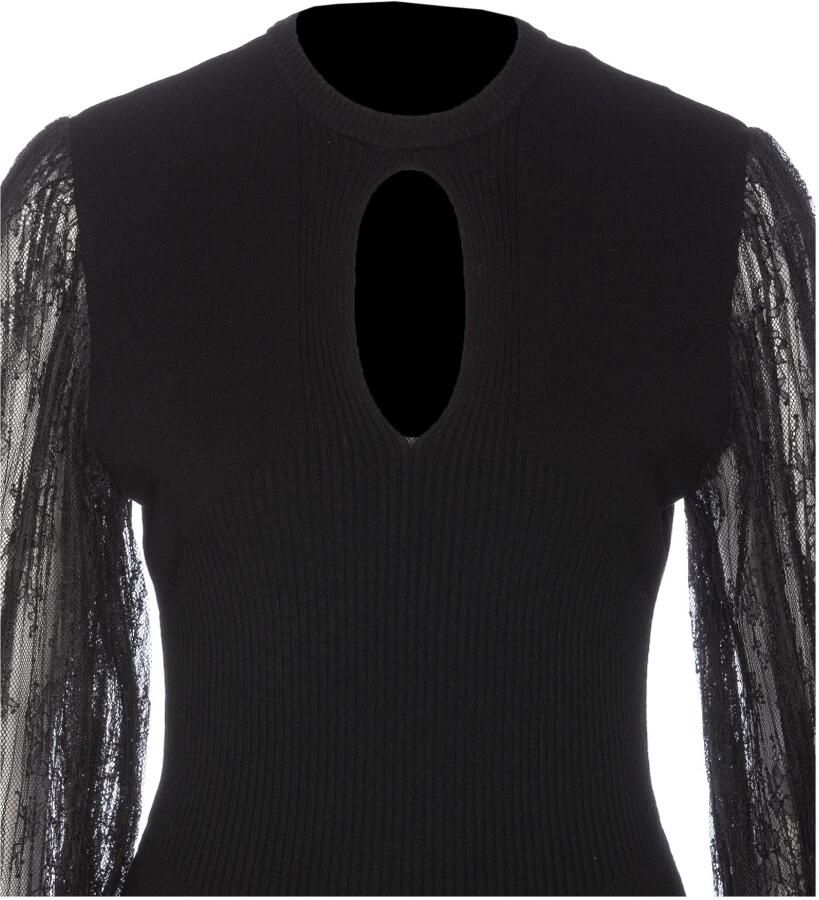 Twinset Elegante Zwarte Midi Jurk Black Dames - Foto 5