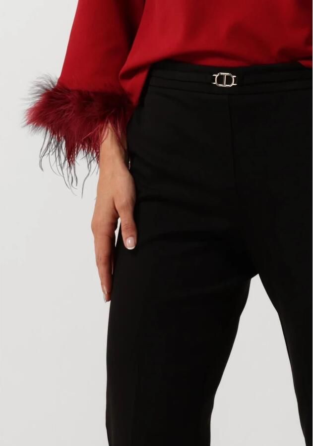 Twinset Zwarte elastische broek met gouden taillelogo Black Dames - Foto 8