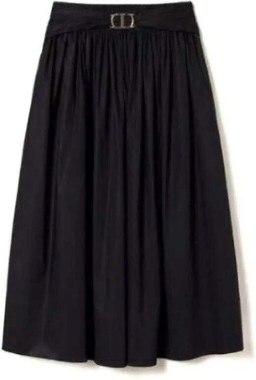 Twinset Zwarte katoenen stretch gerimpelde rok Black Dames - Foto 4