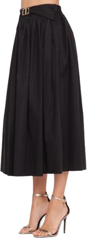 Twinset Zwarte katoenen stretch gerimpelde rok Black Dames - Foto 3