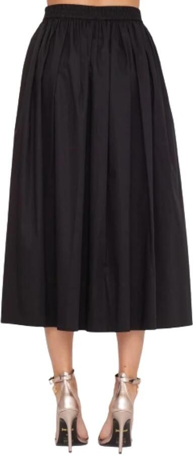 Twinset Zwarte katoenen stretch gerimpelde rok Black Dames