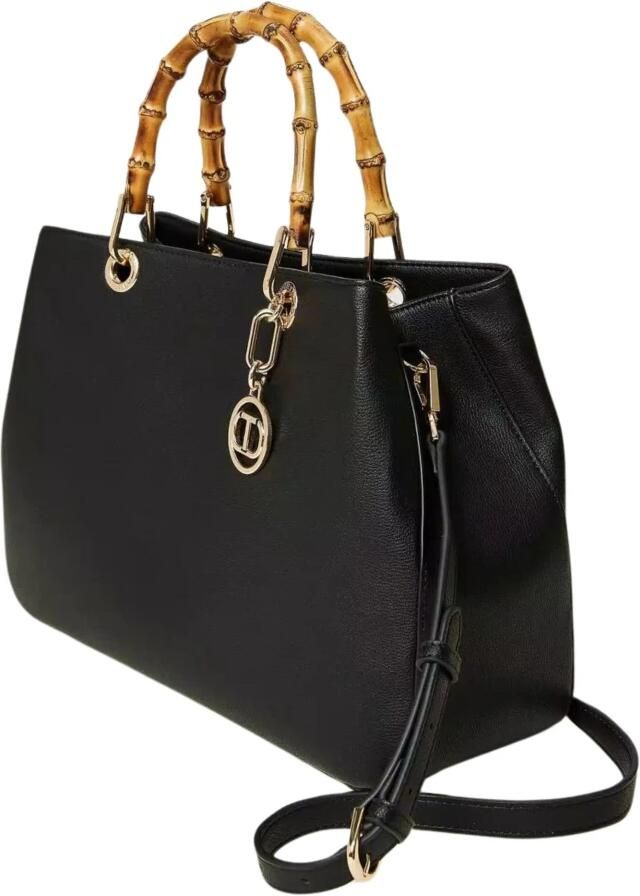 Twinset Zwarte Shopper Tas met Bamboe Handvatten Black Dames - Foto 3
