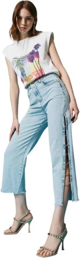 Twinset Wide Jeans Blauw Dames