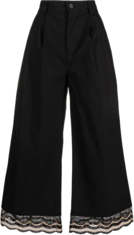 Twinset Wide Trousers Zwart Dames