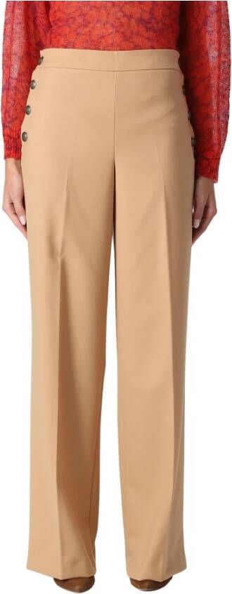 Twinset Wide Trousers Bruin Dames