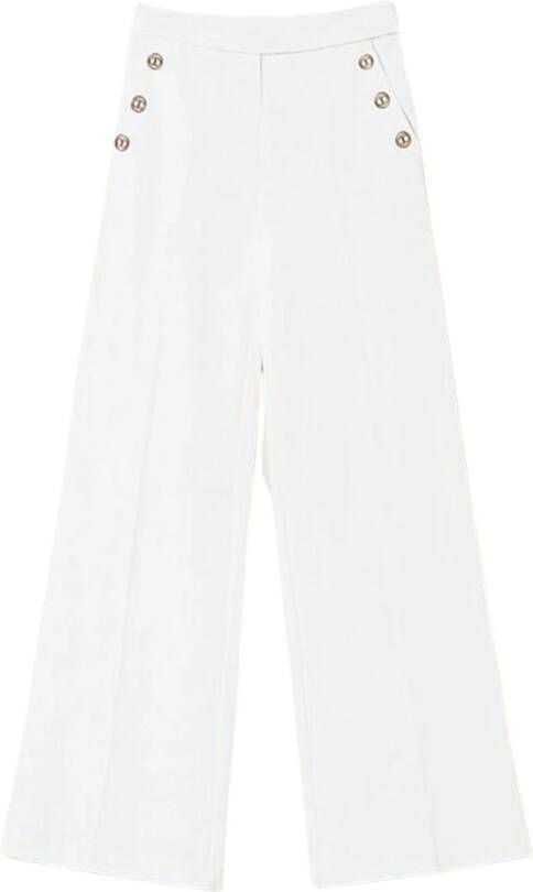 Twinset Witte Flare Katoenen Stretch Jeans White Dames