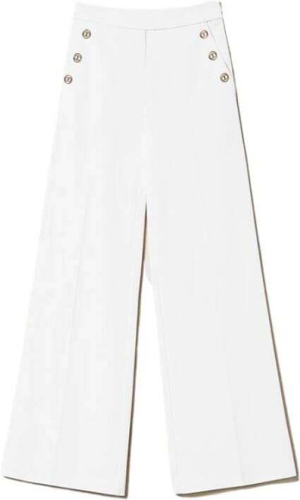 Twinset Witte High-Waisted Flared Jeans White Dames