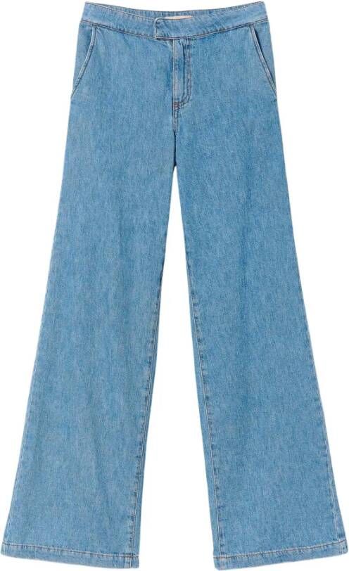 Twinset Wijde Spijkerbroek in Mediumblauw Blauw Dames - Foto 4