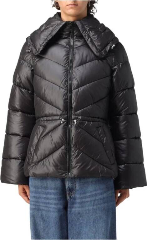 Twinset Zwarte Gewatteerde Jas Black Dames