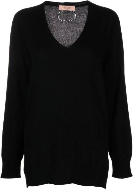 Twinset Zwarte Sweater 00006 Zwart Dames