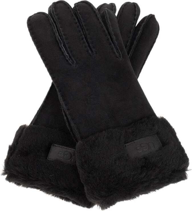 Ugg Sheepskin Omslag Handschoenen Zwart Black Unisex