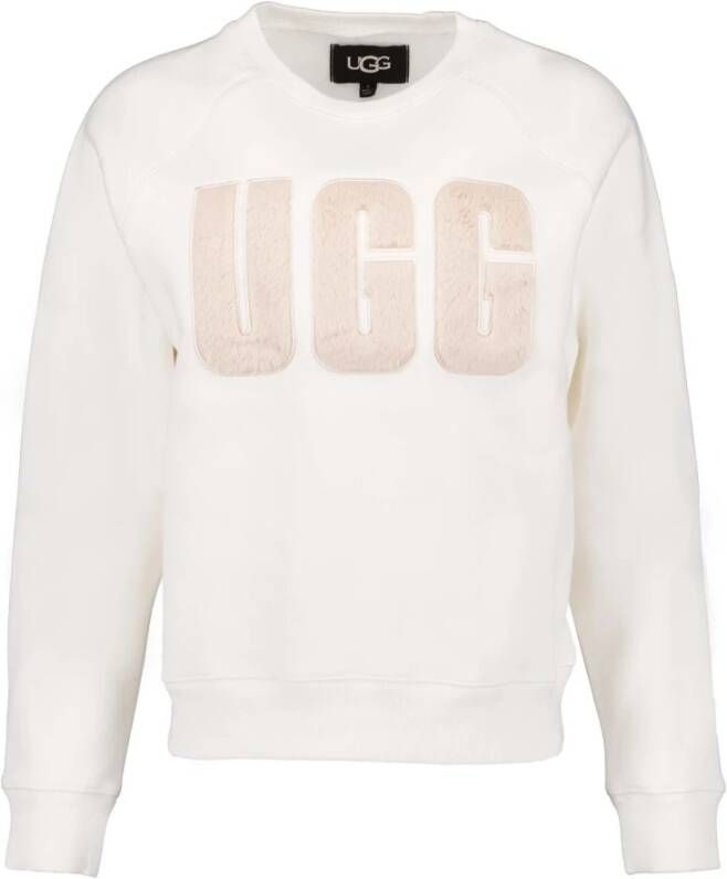 Ugg Madeline Fuzzy Logo Sweater White Heren