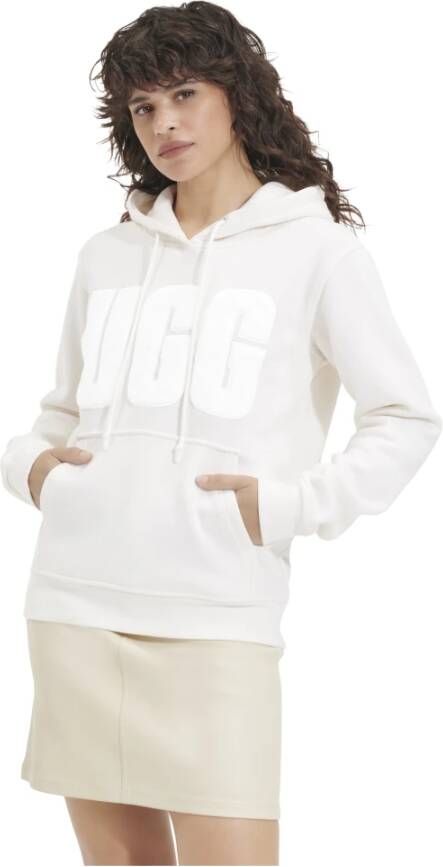 Ugg Rey fuzzy logo kap White Dames