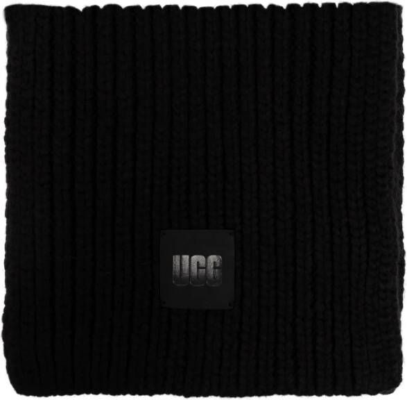 Ugg Sjaal met logo patch Black Dames