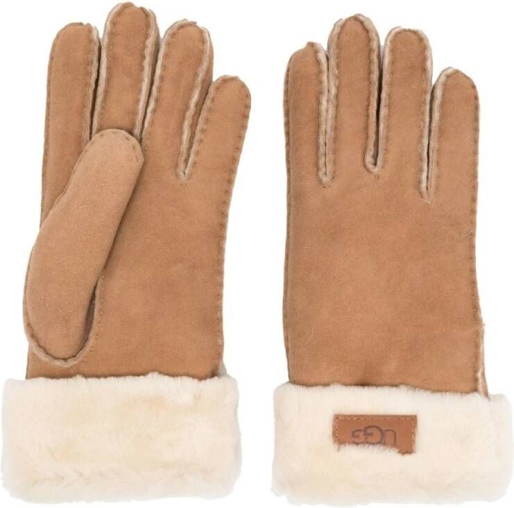 Ugg Suède Handschoenen Beige Dames