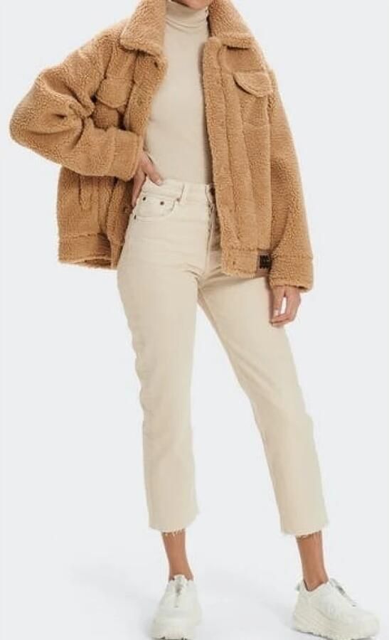 UGG Camel Teddy Jas W Frankie Sherpa Trucker Jacke - Foto 8