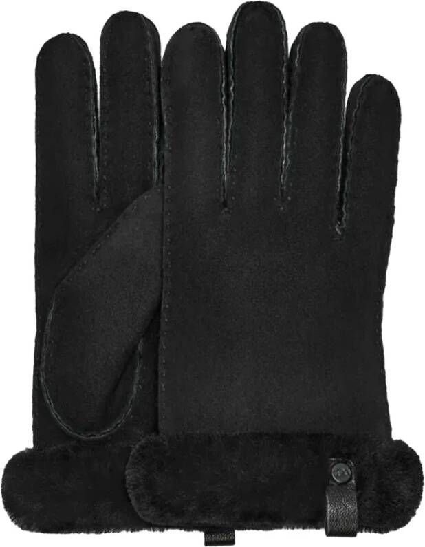 Ugg Waterbestendige Shorty Handschoenen van Sheepskin Zwart Black Unisex