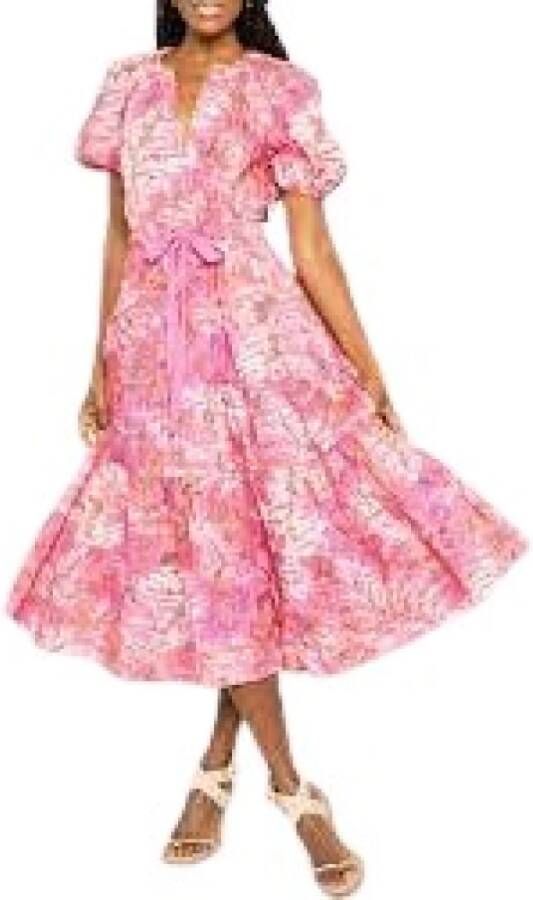 Ulla Johnson Midi -jurken Roze Dames