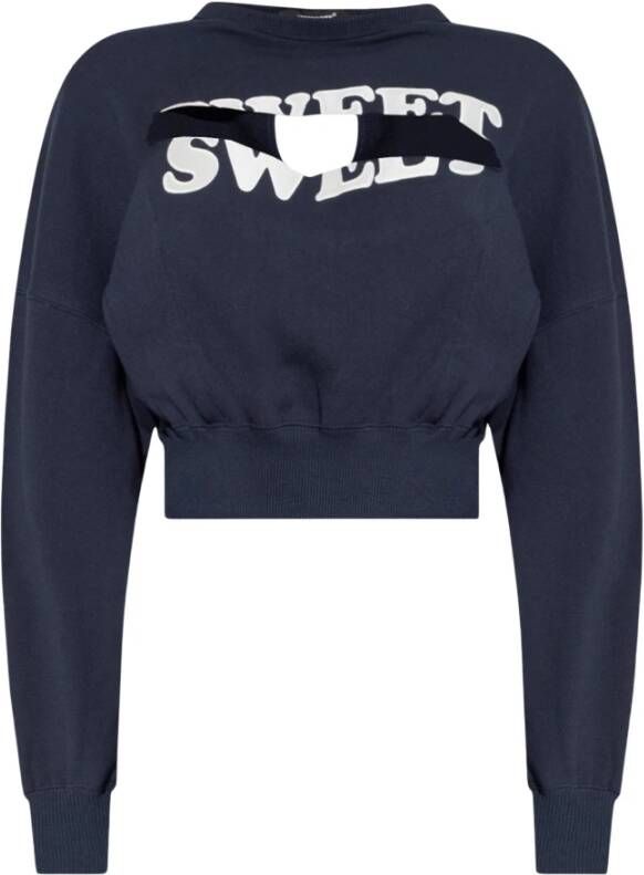 Undercover Cropped sweatshirt met uitsparingen Blauw Dames