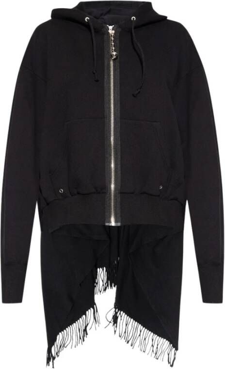 Undercover Hoodie with decorative trim Zwart Dames