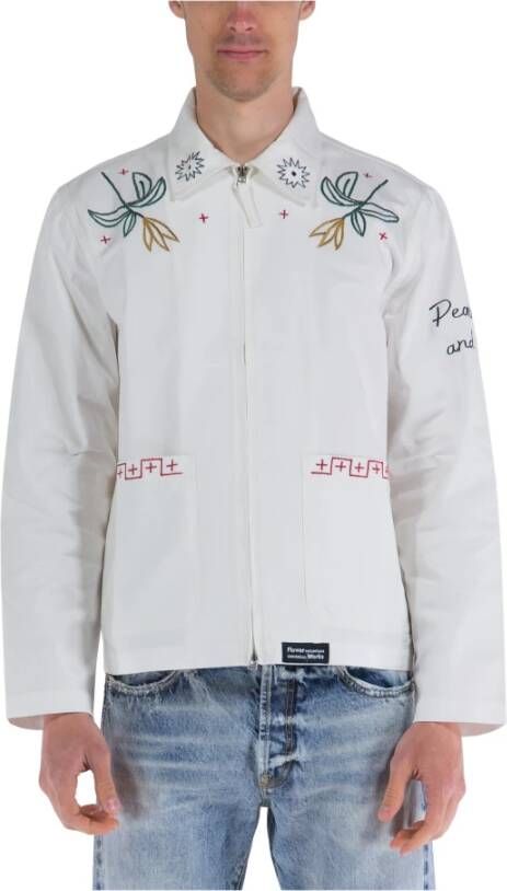 Universal Works Casual overhemd Wit Heren