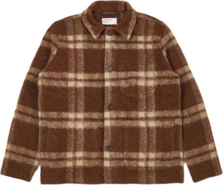 Universal Works Field Jacket in Brown Soft Wool Fleece Bruin Heren