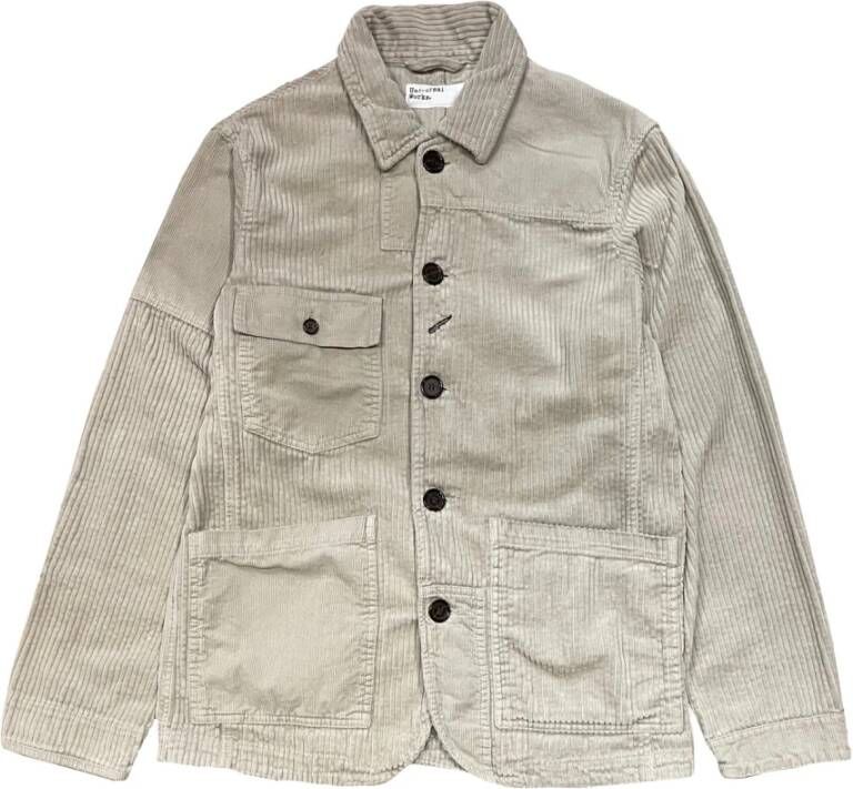 Universal Works Jumbo Cord Patched Mill Bakers Jacket Grijs Heren
