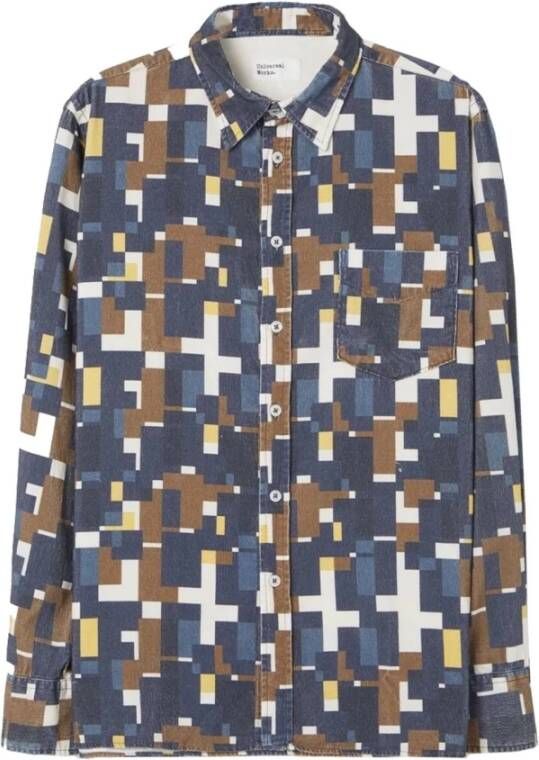 Universal Works Overhemd Blauw Heren