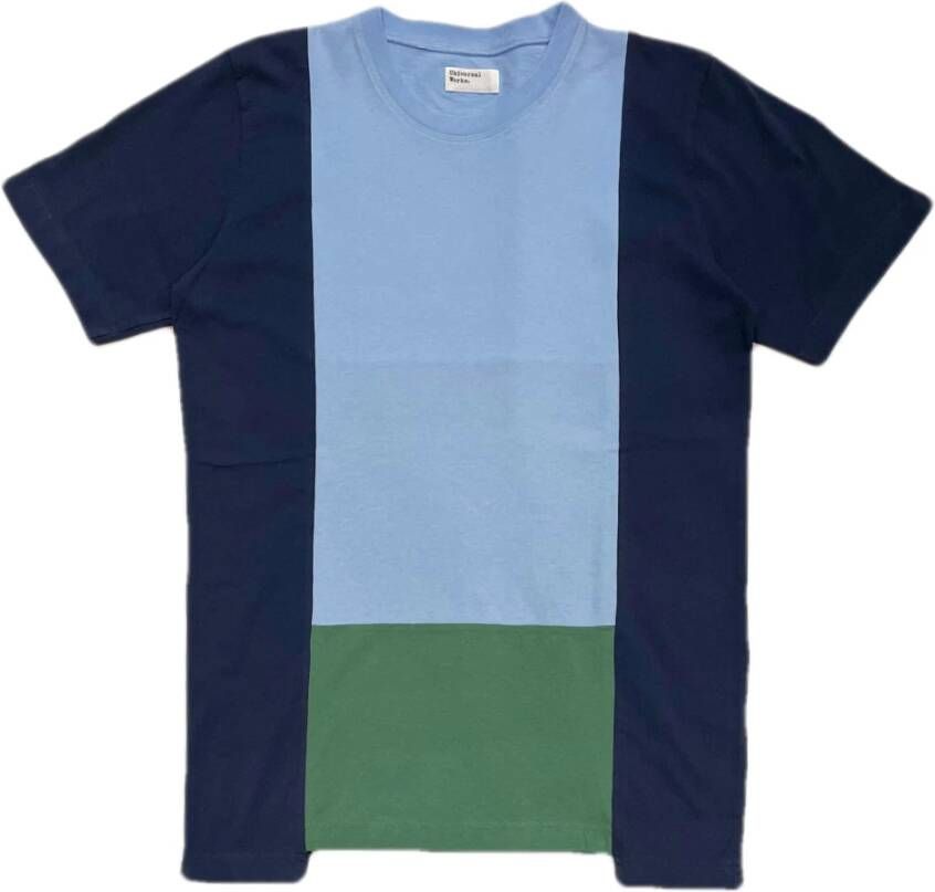 Universal Works Paneel T -shirt Blauw Heren