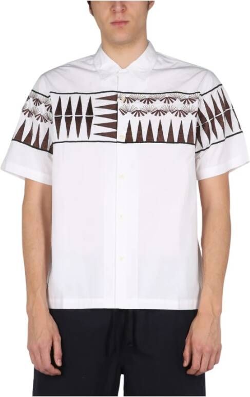 Universal Works Shirt met borduurwerk White Heren