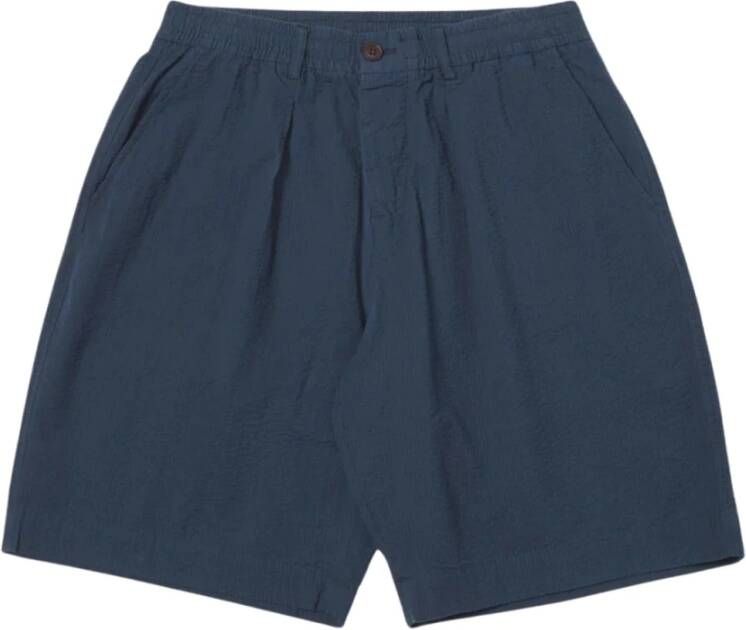 Universal Works Short Shorts Blauw Heren