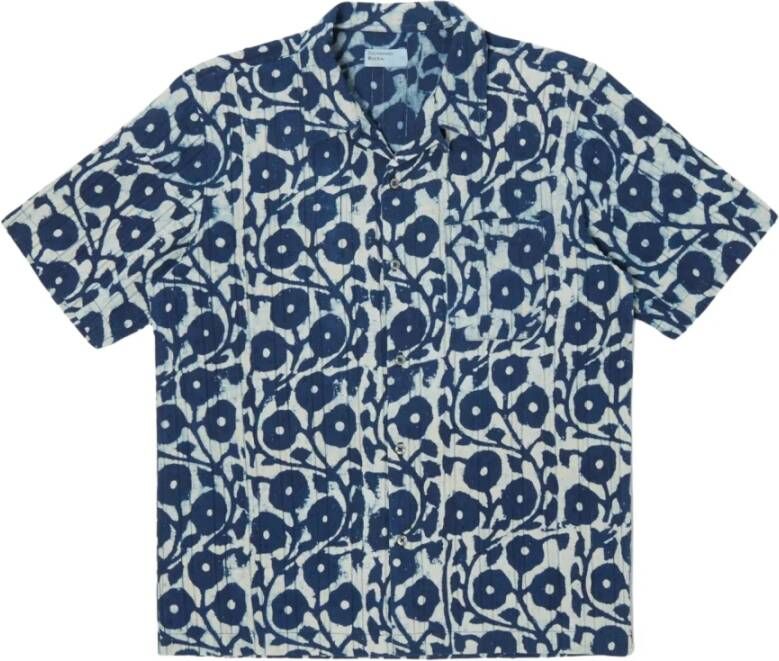 Universal Works Short Sleeve Shirts Blauw Heren
