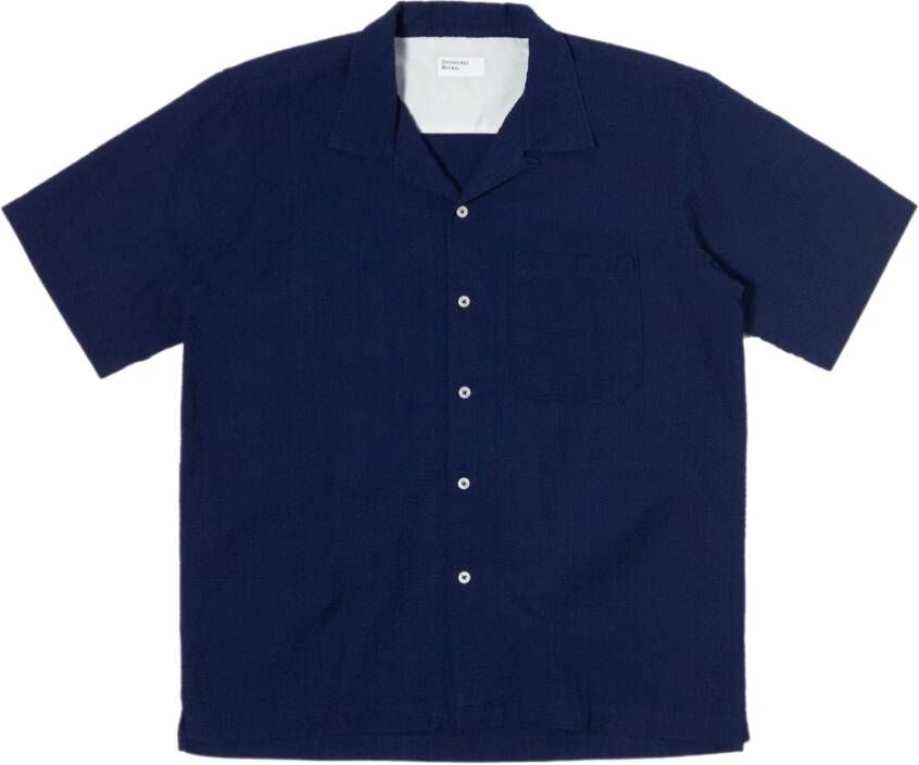 Universal Works Short Sleeve Shirts Blauw Heren