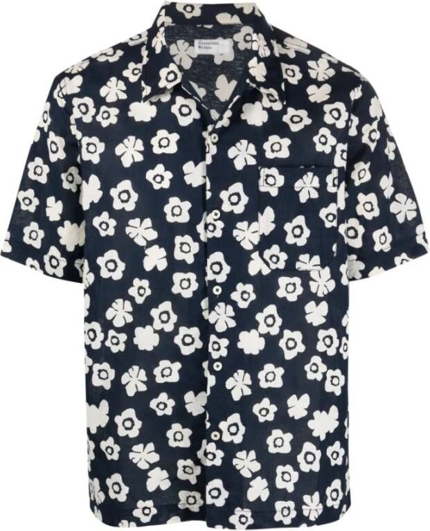 Universal Works Short Sleeve Shirts Blauw Heren