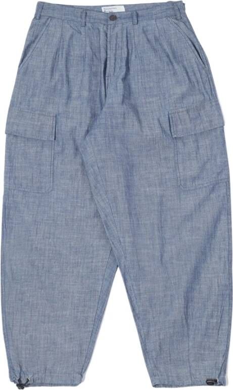Universal Works Wide Trousers Blauw Heren