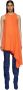 Unravel Project Asymmetrische geribbelde gebreide tankjurk Oranje Dames - Thumbnail 1