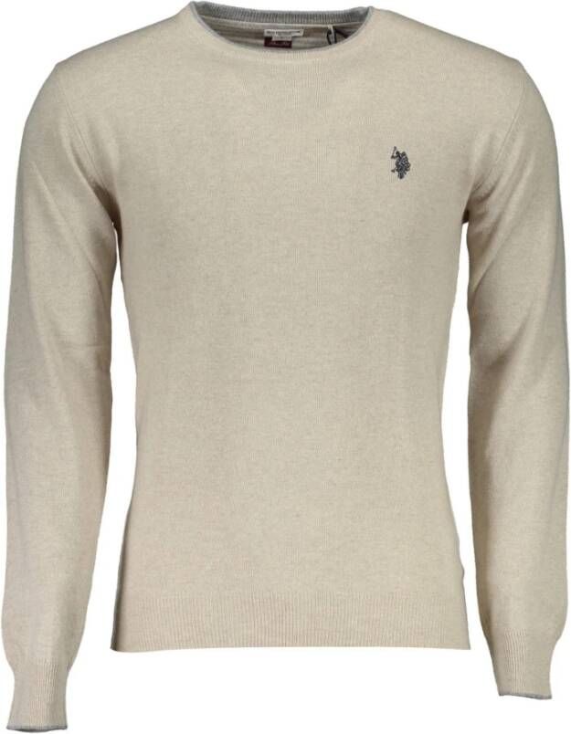 U.s. Polo Assn. Beige Wol Heren Pullover Trui Beige Heren