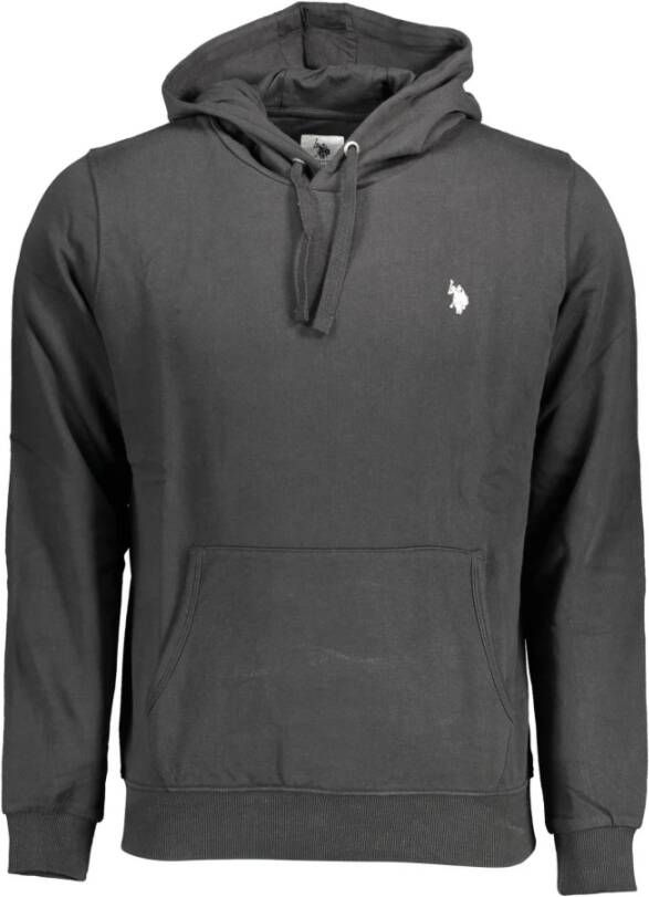 U.s. Polo Assn. Zwarte Katoenen Hoodie met Logo Borduursel Black Heren