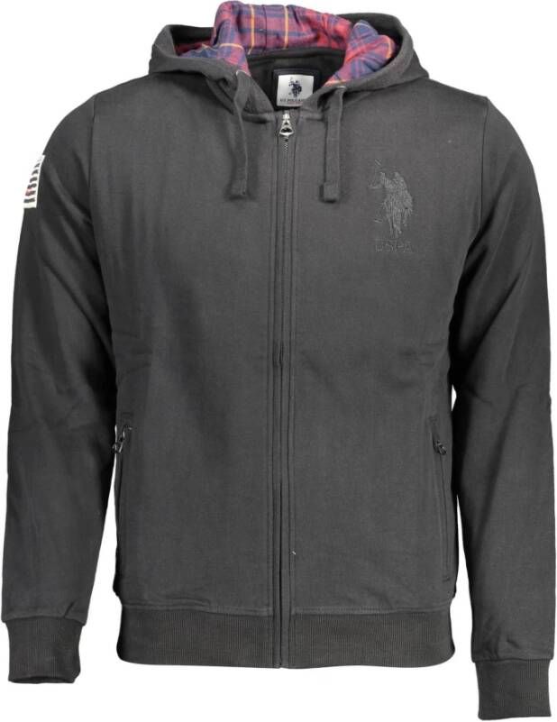 U.s. Polo Assn. Zwarte katoenen sweatshirt voor mannen Black Heren