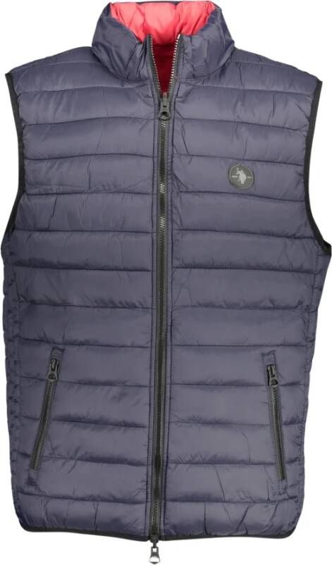 U.s. Polo Assn. Blauwe mouwloze nylon jas met ritssluiting Blue Heren