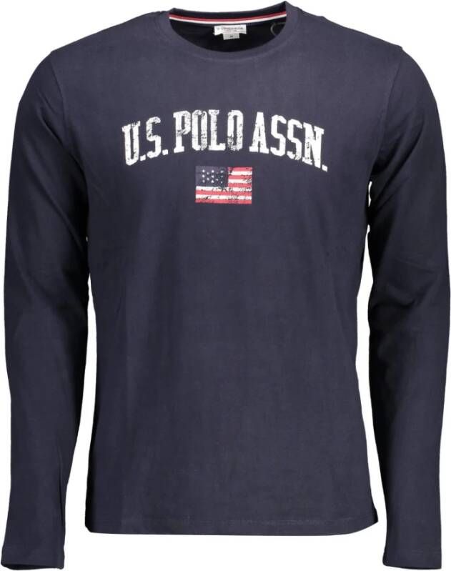 U.s. Polo Assn. Blauw katoenen heren T-shirt met lange mouwen Blue Heren