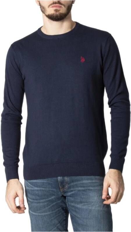 U.s. Polo Assn. Blauwe Katoen Kasjmier Trui voor Mannen Blue Heren