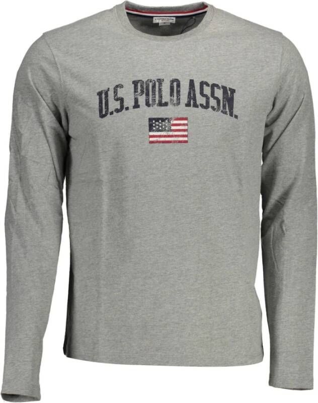 U.s. Polo Assn. Elegant grijs bedrukt langarmig T-shirt Gray Heren