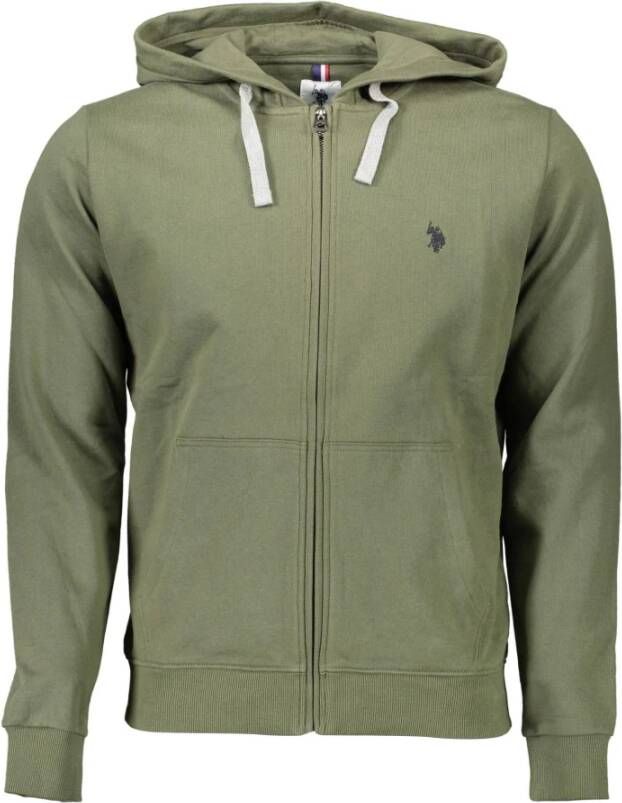 U.s. Polo Assn. Groen katoenen sweatshirt met capuchon en rits Green Heren